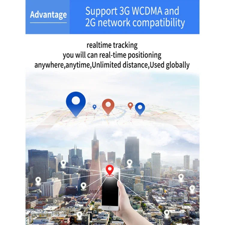 TK203 جهاز تعقب GPS / GPRS / GSM 4G شخصي / للبضائع / للحيوانات الأليفة / للحقائب مع طوق تعقب وتتبع مباشر، TK203