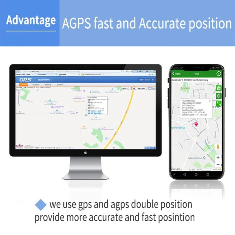 جهاز تتبع سيارات وشاحنات TK202B 4G مع دعم GSM GPRS GPS وAGPS، سعة البطارية: 5000mAh، 4G 5000mAh