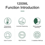 مقياس حرارة جسم بدون تلامس يدوي K9 Pro Plus + موزع صابون سائل أوتوماتيكي بدون تلامس بسعة 1000 مل مع قاعدة تثبيت، بث صوتي بـ 15 لغة، K9 Pro Plus