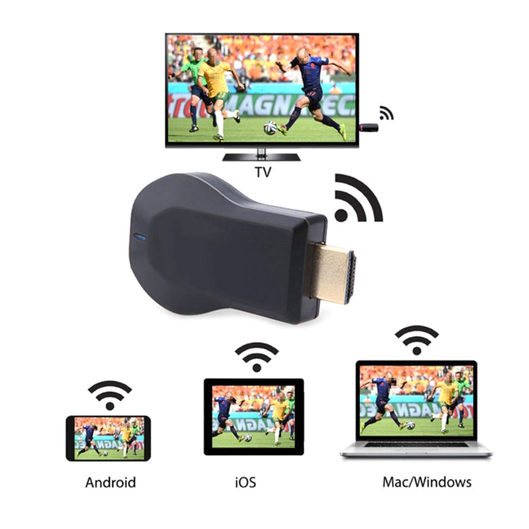 جهاز استقبال لاسلكي M4 Plus لعرض WiFi يدعم Airplay وMiracast وDLNA بدقة 1080P مع وصلة HDMI لتلفاز، متوافق مع iPhone وSamsung والهواتف الذكية الأخرى بنظام أندرويد، M4 Plus