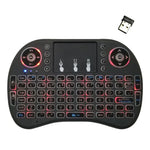 لغة الدعم: الإنجليزية لوحة مفاتيح لاسلكية i8 Air Mouse مع إضاءة خلفية ولوحة لمس لصندوق Android TV والتلفاز الذكي والكمبيوتر اللوحي والكمبيوتر الشخصي Xbox360 وPS3 وHTPC/IPTV، الإنجليزية