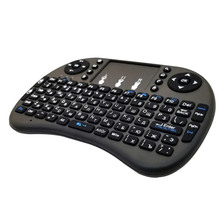 لغة الدعم: الروسية لوحة مفاتيح لاسلكية i8 Air Mouse مع لوحة لمس لصندوق Android TV والتلفاز الذكي والكمبيوتر اللوحي والكمبيوتر الشخصي Xbox360 وPS3 وHTPC/IPTV