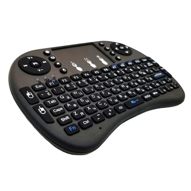 لغة الدعم: الروسية لوحة مفاتيح لاسلكية i8 Air Mouse مع لوحة لمس لصندوق Android TV والتلفاز الذكي والكمبيوتر اللوحي والكمبيوتر الشخصي Xbox360 وPS3 وHTPC/IPTV