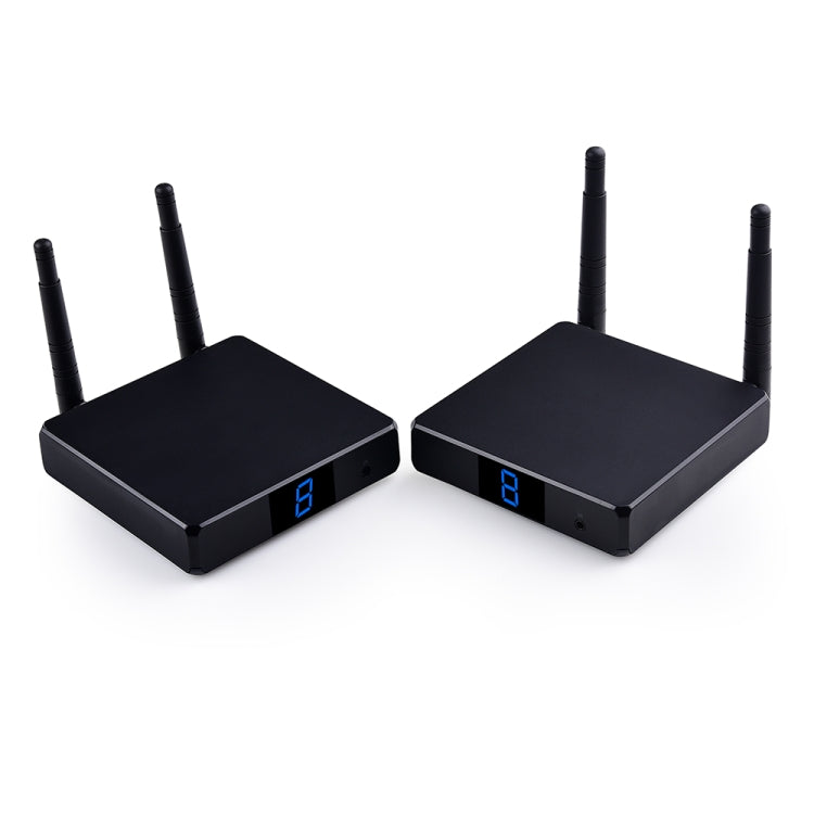 مرسل HDMI لاسلكي Measy FHD686 بدقة Full HD 1080P ثلاثي الأبعاد بتردد 5-5.8 جيجاهرتز (مرسل + مستقبل) مع شاشة، يدعم التحكم عن بعد بالأشعة تحت الحمراء ووظيفة الشاشة اللاسلكية المماثلة، مسافة الإرسال: 200 م، FHD686 مع شاشة