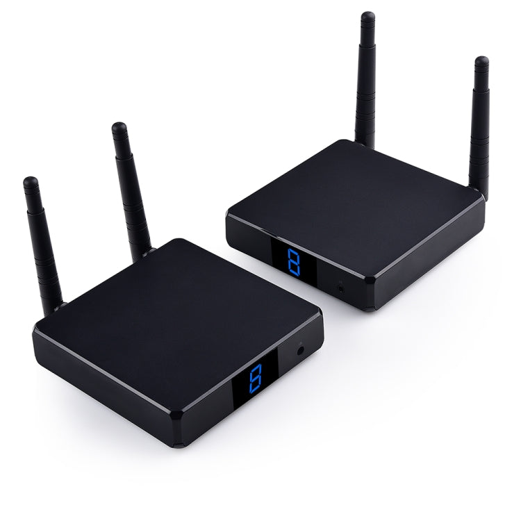 مرسل HDMI لاسلكي Measy FHD686 بدقة Full HD 1080P ثلاثي الأبعاد بتردد 5-5.8 جيجاهرتز (مرسل + مستقبل) مع شاشة، يدعم التحكم عن بعد بالأشعة تحت الحمراء ووظيفة الشاشة اللاسلكية المماثلة، مسافة الإرسال: 200 م، FHD686 مع شاشة