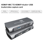 صندوق التقاط فيديو وصوت USB 2.0 من نوع Z27 مع مدخل HDM أنثى وميكروفون إلى HDM أنثى، Z27