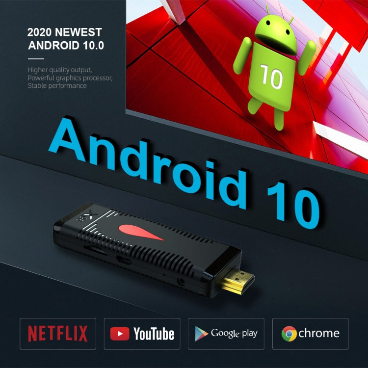 جهاز X96 S400 أندرويد 10.0 ميني تي في ستيك، Allwinner H313 رباعي النواة ARM Cortex A53، 1 جيجابايت + 8 جيجابايت، يدعم واي فاي، HDMI، بطاقة TF، USB، 1 جيجابايت+8 جيجابايت