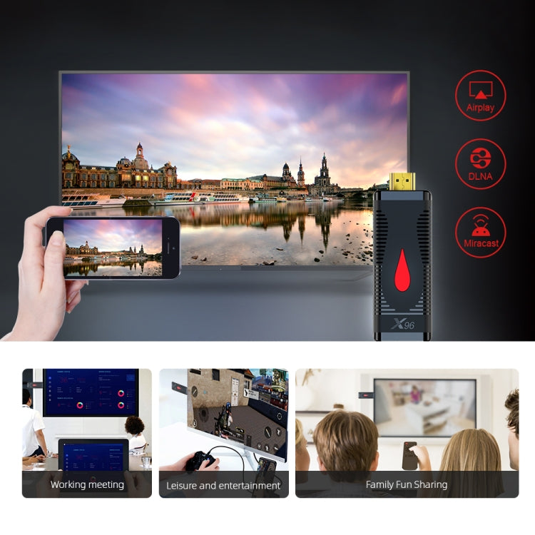 جهاز X96 S400 أندرويد 10.0 ميني تي في ستيك، Allwinner H313 رباعي النواة ARM Cortex A53، 1 جيجابايت + 8 جيجابايت، يدعم واي فاي، HDMI، بطاقة TF، USB، 1 جيجابايت+8 جيجابايت