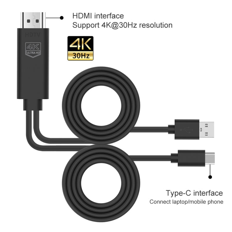 كابل HDTV USB-C / Type-C بدقة 4K 30Hz، UC505