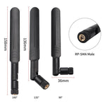 2 × 6dBi 2.4GHz 5GHz هوائي واي فاي ثنائي النطاق RP-SMA ذكر + 2 × 35 سم كابل RP-SMA IPEX MHF4 للبطاقة اللاسلكية M.2 NGFF، هوائي 6dBi + كابل RP-SMA