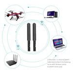 2 × 6dBi 2.4GHz 5GHz هوائي واي فاي ثنائي النطاق RP-SMA ذكر + 2 × 35 سم كابل RP-SMA IPEX MHF4 للبطاقة اللاسلكية M.2 NGFF، هوائي 6dBi + كابل RP-SMA
