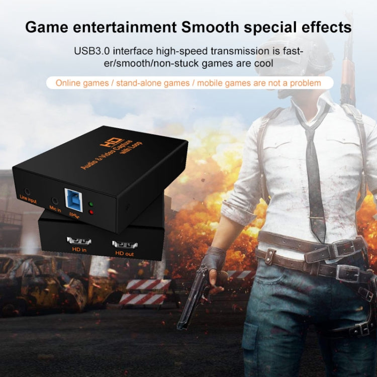 Z28 صندوق التقاط فيديو وصوت HDMI أنثى + ميكروفون + خط إدخال إلى HDMI أنثى USB 3.0، Z28