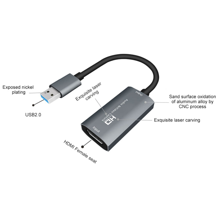 Z29 صندوق التقاط فيديو وصوت HDMI أنثى إلى USB 2.0 ذكر + صوت وفيديو، Z29