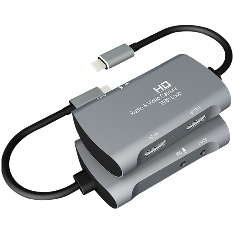 Z30A صندوق التقاط فيديو وصوت HDMI أنثى + ميكروفون إلى HDMI أنثى + صوت + USB-C / نوع-C، Z30A