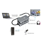 Z30A صندوق التقاط فيديو وصوت HDMI أنثى + ميكروفون إلى HDMI أنثى + صوت + USB-C / نوع-C، Z30A