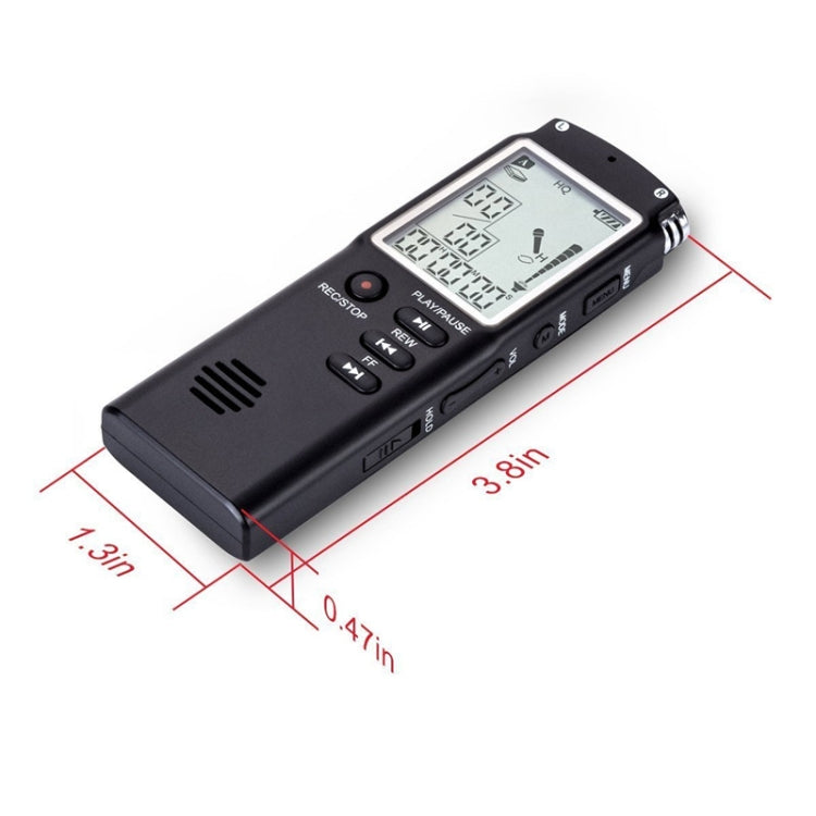 مسجل صوت رقمي بتقليل الضوضاء بشاشة أحادية اللون T60، 16G، يدعم صيغة MP3 / WAV، 16G