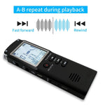 مسجل صوت رقمي بتقليل الضوضاء بشاشة أحادية اللون T60، 16G، يدعم صيغة MP3 / WAV، 16G