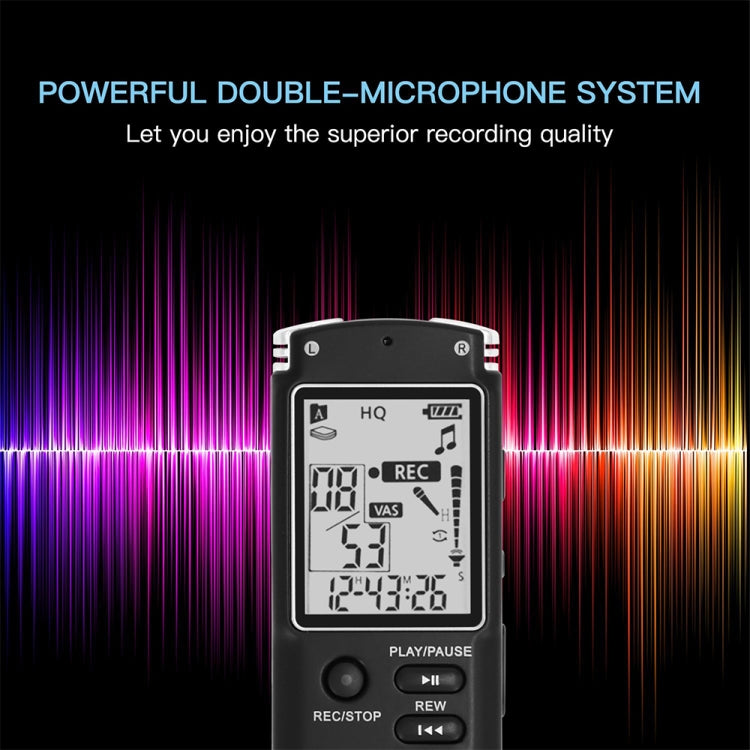 مسجل صوت رقمي بتقليل الضوضاء بشاشة أحادية اللون T60، 16G، يدعم صيغة MP3 / WAV، 16G