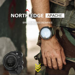 ساعة ذكية إلكترونية متعددة الوظائف مقاومة للماء NORTH EDGE للرياضات الخارجية، تدعم قياس الرطوبة / التنبؤ بالطقس / قياس السرعة، الطراز: حزام نايلون، حزام نايلون