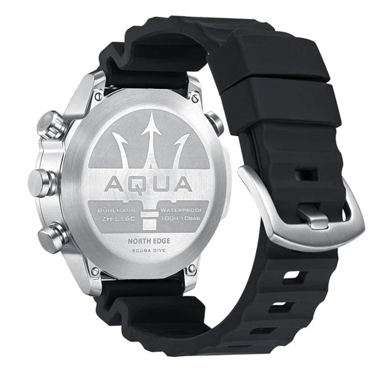 ساعة ذكية غواص مقاومة للماء حتى 100 متر NORTH EDGE AQUA، تدعم العرض المضيء ووضع البوصلة، AQUA