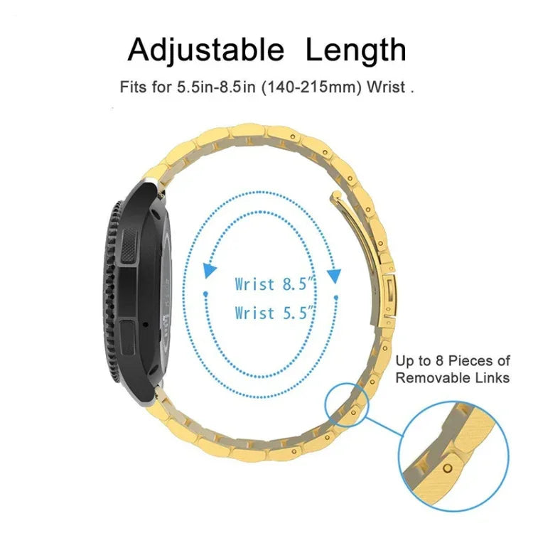 سوار ساعة من الفولاذ المقاوم للصدأ لسامسونج Gear S3 مقاس 22مم