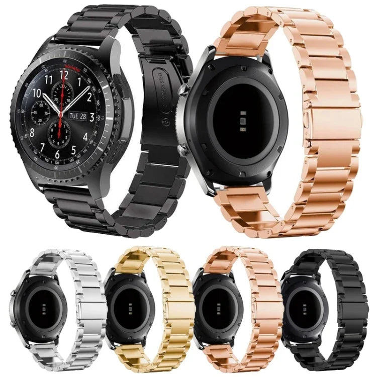 سوار ساعة من الفولاذ المقاوم للصدأ لسامسونج Gear S3 مقاس 22مم