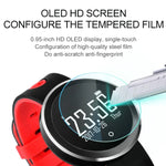 سوار ذكي بشاشة OLED عالية الدقة بحجم 0.95 بوصة Q7، بلوتوث، مقاوم للماء بمعيار IP68، يدعم عداد الخطى / تذكير الجلوس / مراقبة معدل ضربات القلب / مراقبة النوم، متوافق مع هواتف أندرويد وiOS