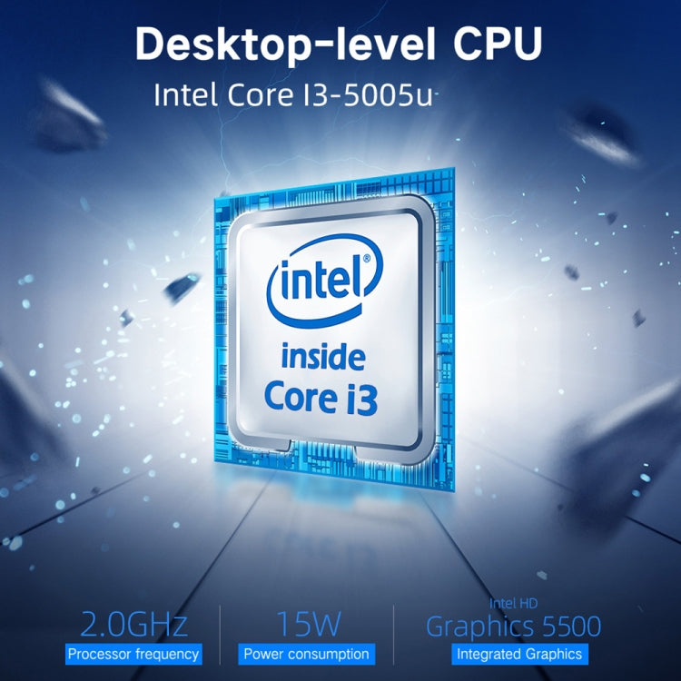 ويندوز 10 هوم إنتل كور i3-5005U بسرعة 2.0GHz، يدعم واي فاي وبلوتوث وبطاقة TF وHDMI، X15 8GB+256GB