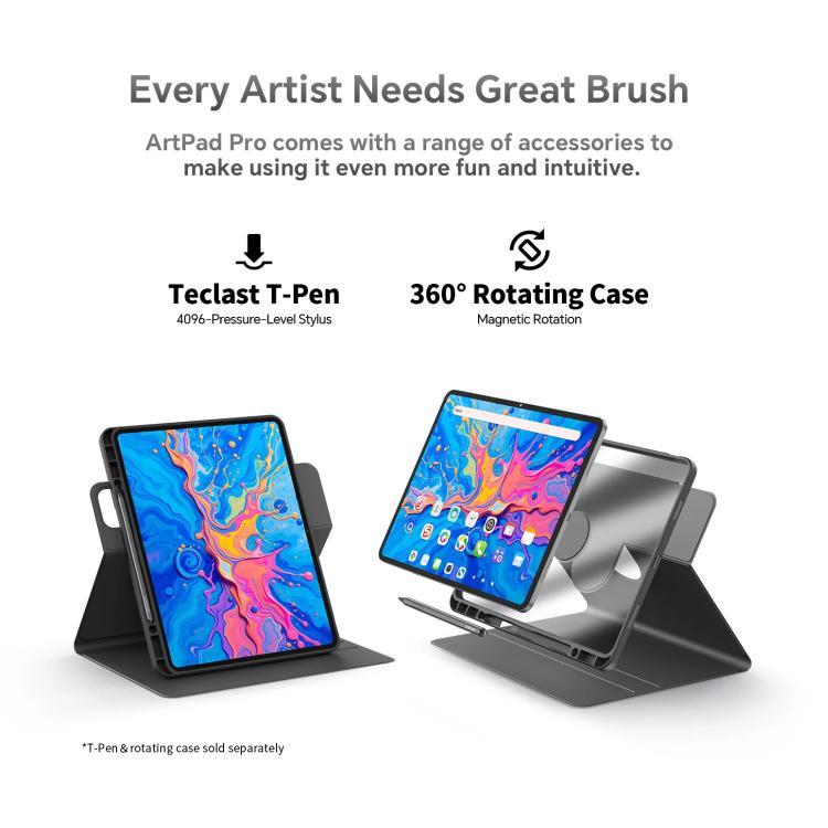 جهاز تابلت Teclast ArtPad Pro، 8 جيجابايت + 256 جيجابايت، شاشة 12.7 بوصة أندرويد 15 مع معالج MTK Helio G99 ثماني النواة، شبكة 4G بشريحتي اتصال، ArtPad Pro