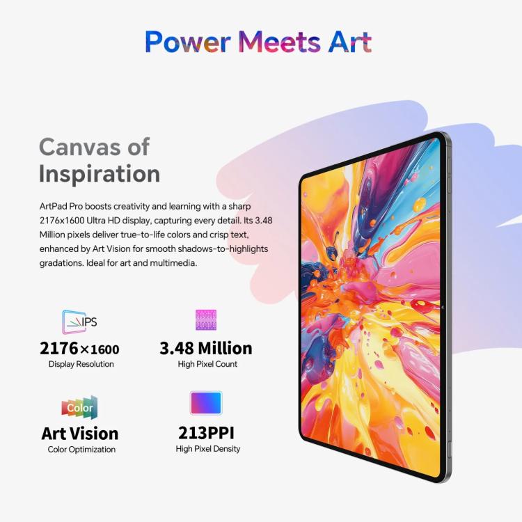 جهاز تابلت Teclast ArtPad Pro، 8 جيجابايت + 256 جيجابايت، شاشة 12.7 بوصة أندرويد 15 مع معالج MTK Helio G99 ثماني النواة، شبكة 4G بشريحتي اتصال، ArtPad Pro