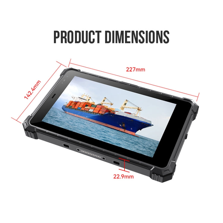 مقاوم للماء والغبار والصدمات IP68، أندرويد 10.0 معالج MT6771 ثماني النواة، يدعم GPS/WiFi/BT/NFC، قابس المملكة المتحدة، 8 بوصة 4GB+64GB