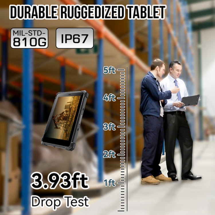 مقاوم للماء والغبار والصدمات IP68، أندرويد 10.0 معالج MT6771 ثماني النواة، يدعم GPS/WiFi/BT/NFC، قابس المملكة المتحدة، 8 بوصة 4GB+64GB