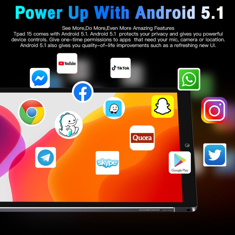 أندرويد 5.1 MT6592 رباعي النواة، يدعم شريحتي اتصال، واي فاي، بلوتوث، GPS، P15 1 جيجابايت + 32 جيجابايت