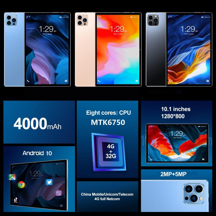 أندرويد 10.0 MTK6750 ثماني النواة 1.8 جيجاهرتز، شريحتي اتصال، يدعم GPS، OTG، واي فاي، بلوتوث، 4GB+64GB، MTK6750 4GB+64GB