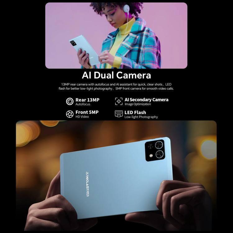 تابلت Teclast T50 Mini 4G LTE، 8 جيجابايت + 128 جيجابايت، 8.7 بوصة أندرويد 15 MediaTek Helio G99 ثماني النواة، يدعم شريحتي اتصال، T50 Mini