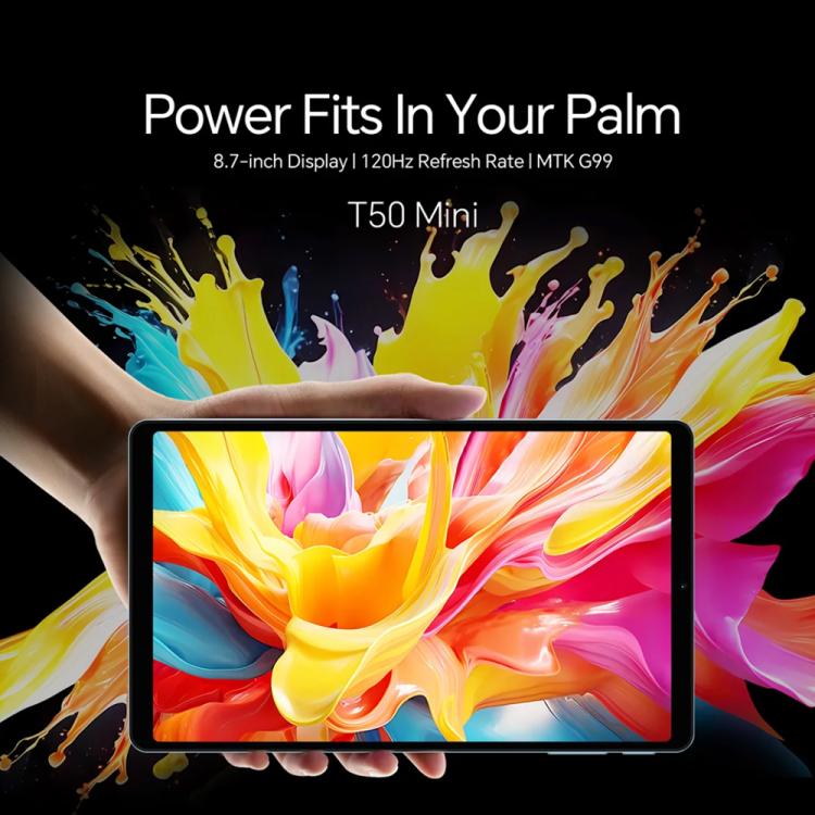 تابلت Teclast T50 Mini 4G LTE، 8 جيجابايت + 128 جيجابايت، 8.7 بوصة أندرويد 15 MediaTek Helio G99 ثماني النواة، يدعم شريحتي اتصال، T50 Mini