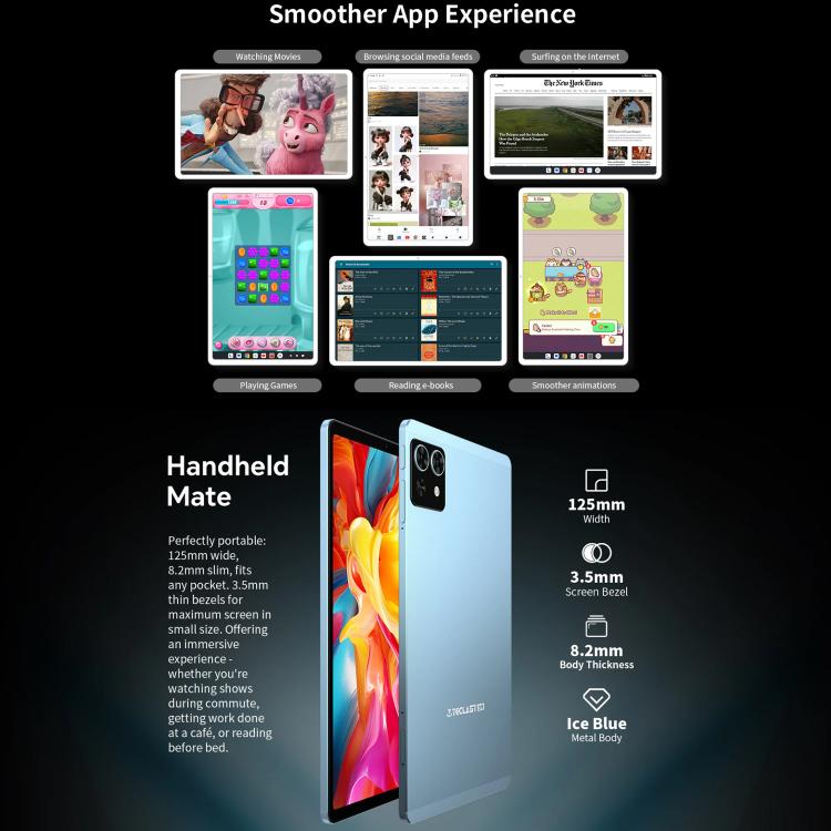 تابلت Teclast T50 Mini 4G LTE، 8 جيجابايت + 128 جيجابايت، 8.7 بوصة أندرويد 15 MediaTek Helio G99 ثماني النواة، يدعم شريحتي اتصال، T50 Mini