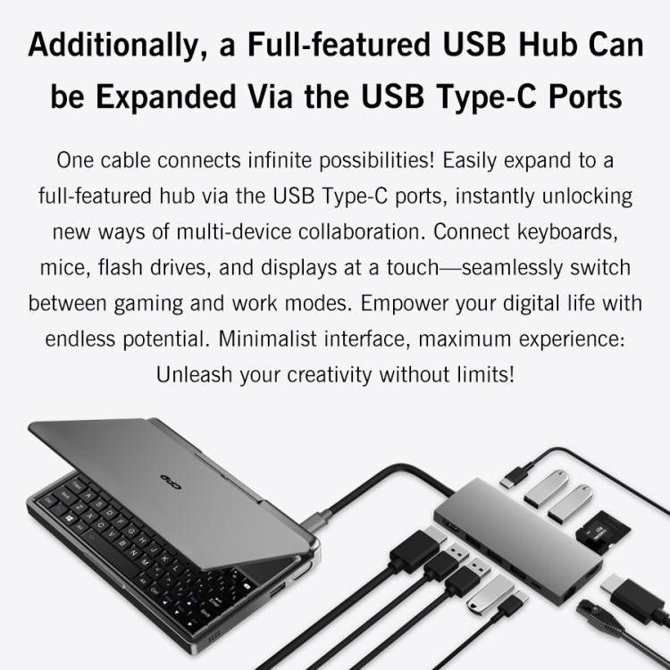 جهاز GPD MicroPC 2 محمول للألعاب، 16GB+512GB، شاشة 7 بوصة، Windows 11 Pro، معالج Intel N250، قابس أمريكي، WMC2573AU، WMC2573EU، WMC2573UK، WMC2573US