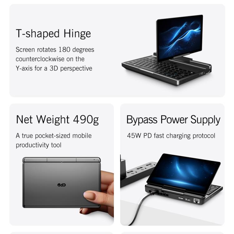 جهاز GPD MicroPC 2 محمول للألعاب، 16GB+512GB، شاشة 7 بوصة، Windows 11 Pro، معالج Intel N250، قابس أمريكي، WMC2573AU، WMC2573EU، WMC2573UK، WMC2573US