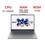 حاسوب محمول لينوفو شياوكسين 16 SE 2025، 16 بوصة، 16GB+512GB، ويندوز 11، إنتل كور i5-13420H ثماني النواة، قابس الولايات المتحدة، شياوكسين 16 SE 2025