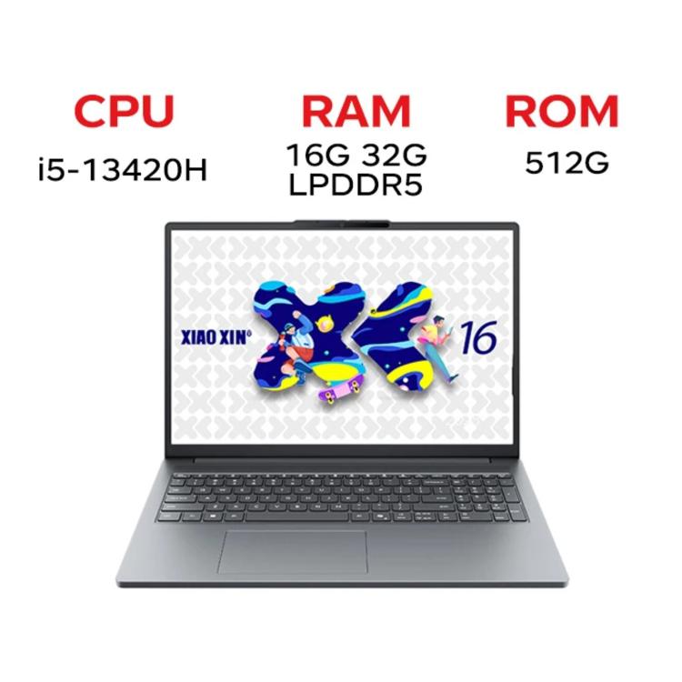 حاسوب محمول لينوفو شياوكسين 16 SE 2025، 16 بوصة، 16GB+512GB، ويندوز 11، إنتل كور i5-13420H ثماني النواة، قابس الولايات المتحدة، شياوكسين 16 SE 2025