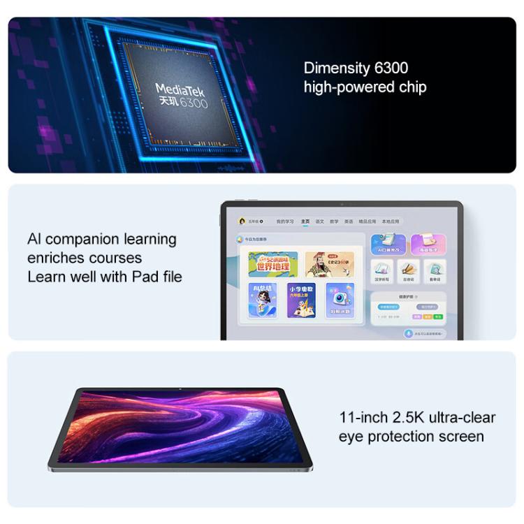 جهاز لوحي Lenovo Xiaoxin Pad 11 بوصة 2025، 5G، 8 جيجابايت + 256 جيجابايت، أندرويد 15، معالج MediaTek Dimensity 6300 ثماني النواة، قابس الولايات المتحدة، 8GB+256GB 5G
