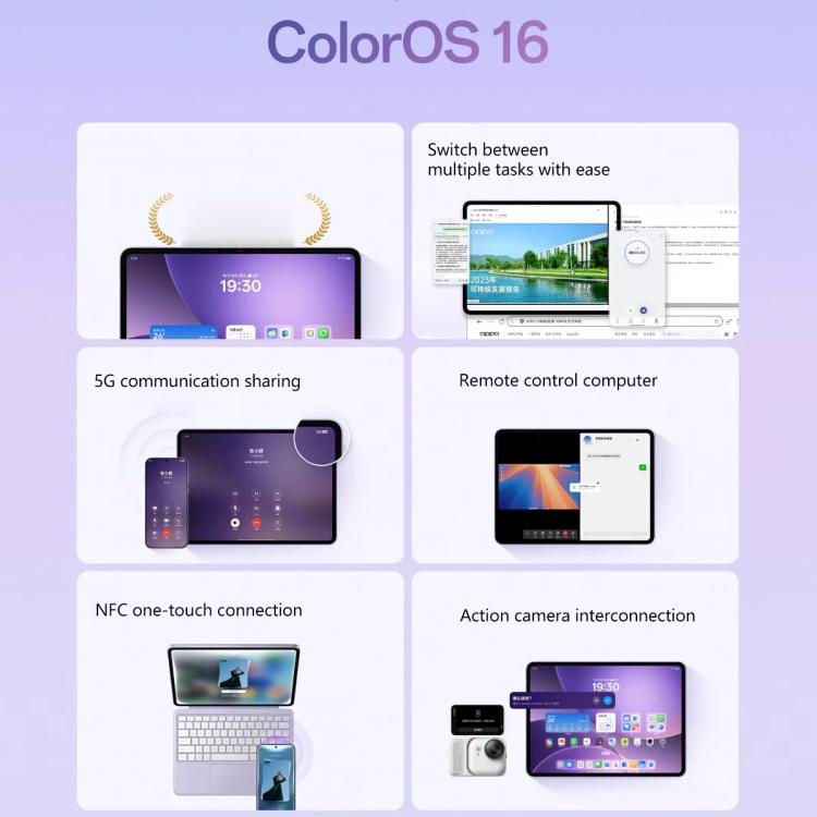 جهاز لوحي OPPO Pad 5 بشاشة ناعمة مضيئة 12.1 بوصة، 12 جيجابايت + 256 جيجابايت، ColorOS 16.0، MediaTek Dimensity 9400+ ثماني النواة، 12 جيجابايت + 256 جيجابايت شاشة ناعمة مضيئة
