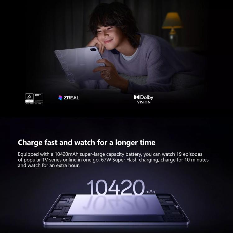 جهاز لوحي OPPO Pad 5 بشاشة ناعمة مضيئة 12.1 بوصة، 12 جيجابايت + 256 جيجابايت، ColorOS 16.0، MediaTek Dimensity 9400+ ثماني النواة، 12 جيجابايت + 256 جيجابايت شاشة ناعمة مضيئة