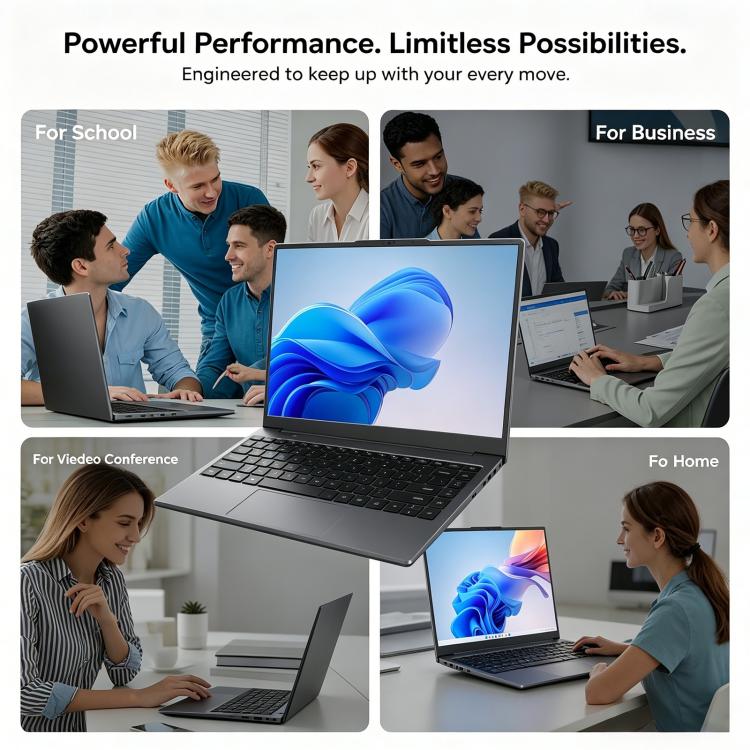 E140C 14 inch Lightweight Laptop, 8GB+256GB, Windows 11 Intel Celeron N5095 Quad Core, US Plug, Intel N5095