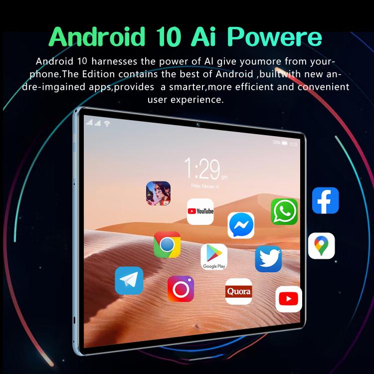 جهاز لوحي BDF P70 بشاشة 10.1 بوصة 4G LTE، 4GB+64GB، أندرويد 10 معالج MTK6750 ثماني النواة، يدعم شريحتي اتصال، قابس أمريكي، 6GB+128GB، قابس أمريكي