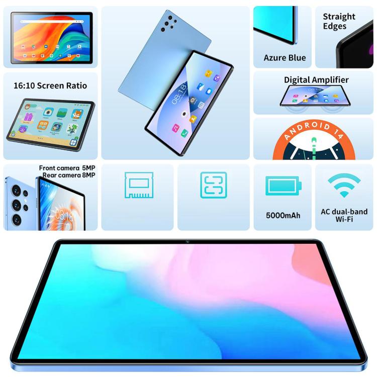 جهاز لوحي BDF H39 بشاشة 10.1 بوصة 4G LTE، 4GB+64GB، أندرويد 10 معالج MTK6750 ثماني النواة، يدعم شريحتي اتصال، قابس أوروبي، 6GB+128GB، قابس أوروبي