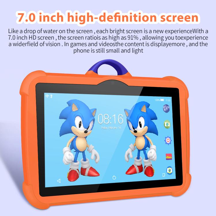 BDF C8 7 inch WiFi Kids Tablet PC, 2GB+32GB, Android 8.1 MTK6735 Octa Core CPU, US Plug, 4GB+64GB