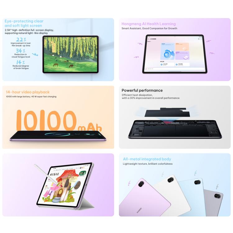 هواوي MatePad 11.5 2026 واي فاي، 8GB+128GB، HarmonyOS 5.1 مع معالج Hisilicon Kirin T82B، لا يدعم Google Play، واي فاي 8GB+128GB