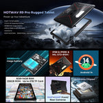 جهاز لوحي متين HOTWAV Tab R9 Pro IP68/IP69K، 6 جيجابايت + 256 جيجابايت، شاشة 11 بوصة، أندرويد 14، معالج Unisoc T606 ثماني النواة، شبكة 4G، النسخة العالمية مع جوجل بلاي، قابس الاتحاد الأوروبي، Tab R9 Pro